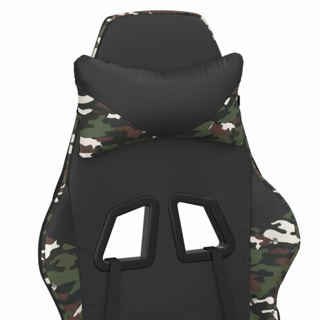 Massage gamestoel met voetensteun kunstleer zwart & camouflage 9