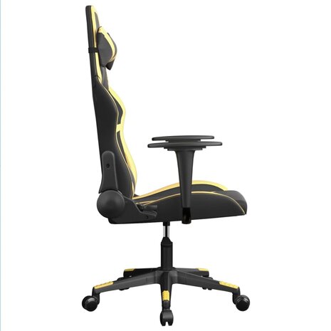 Massage gamestoel kunstleer zwart en goudkleurig 4