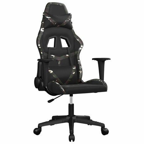 Massage gamestoel kunstleer zwart en camouflage 2