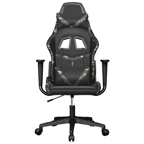 Massage gamestoel kunstleer zwart en camouflage 3