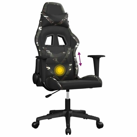 Massage gamestoel kunstleer zwart en camouflage 6