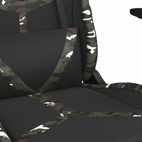 Massage gamestoel kunstleer zwart en camouflage 8