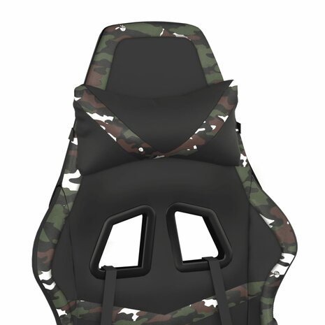 Massage gamestoel kunstleer zwart en camouflage 9