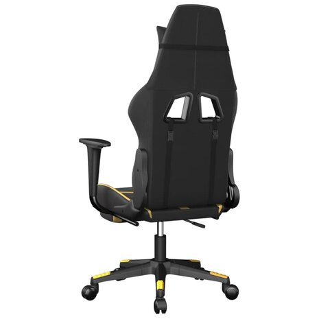 Massage gamestoel met voetensteun kunstleer zwart & goudkleurig 6