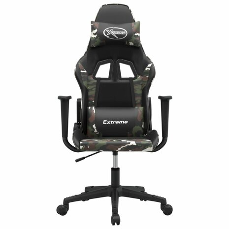 Massage gamestoel kunstleer zwart en camouflage 3