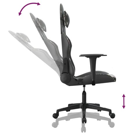 Massage gamestoel kunstleer zwart en camouflage 7