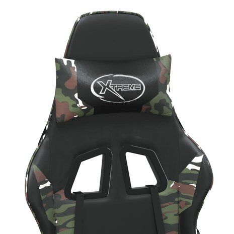 Massage gamestoel kunstleer zwart en camouflage 9