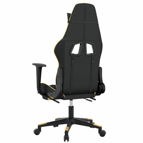 Massage gamestoel met voetensteun kunstleer zwart & goudkleurig 5