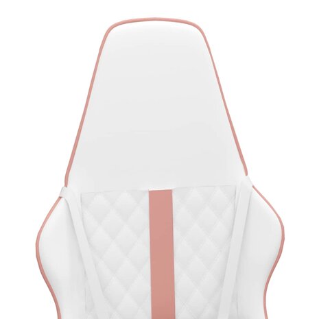 Massage gamestoel kunstleer wit en roze 8