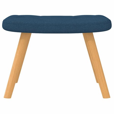 Schommelstoel met voetenbank stof blauw 8