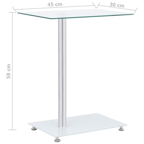 Bijzettafel U-vormig 45x30x58 cm gehard glas transparant 6