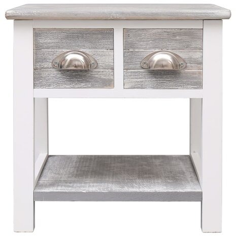 Bijzettafel 40x40x40 cm paulowniahout grijs 2