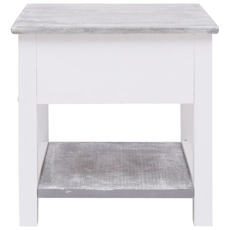 Bijzettafel 40x40x40 cm paulowniahout grijs 3