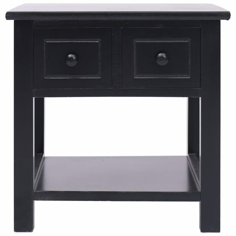 Bijzettafel 40x40x40 cm paulowniahout zwart 2
