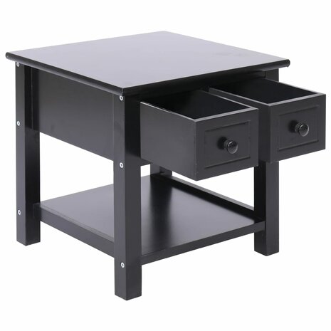Bijzettafel 40x40x40 cm paulowniahout zwart 4