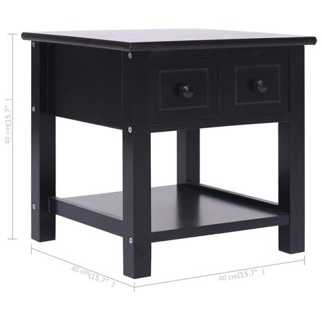 Bijzettafel 40x40x40 cm paulowniahout zwart 8