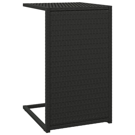 Bijzettafel C-vormig 40x35x60 cm poly rattan zwart 2