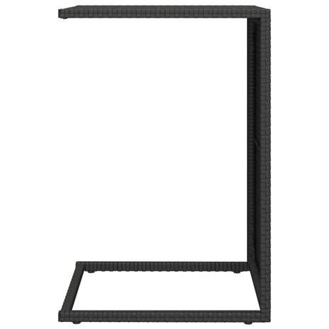 Bijzettafel C-vormig 40x35x60 cm poly rattan zwart 4
