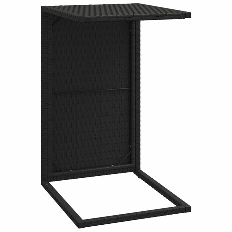 Bijzettafel C-vormig 40x35x60 cm poly rattan zwart 5