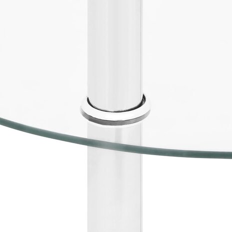Bijzettafel 2-laags 38 cm gehard glas transparant 6