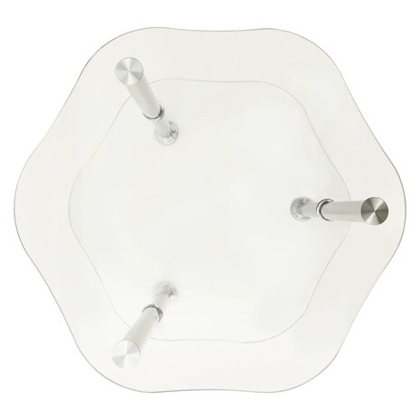 Bijzettafel 2-laags 38x38x50 cm gehard glas transparant 3
