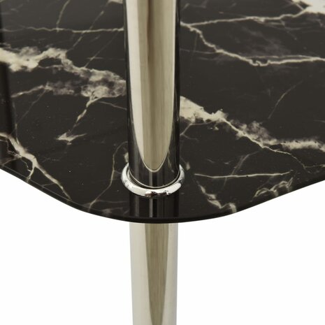 Bijzettafel 2-laags 38x38x50 cm gehard glas transparant zwart 4