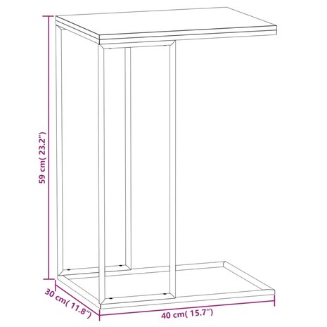 Bijzettafel 40x30x59 cm bewerkt hout zwart 6