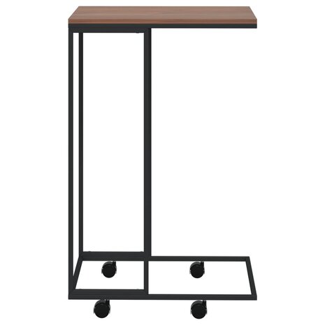 Bijzettafel met wieltjes 40x30x63,5 bewerkt hout zwart 3