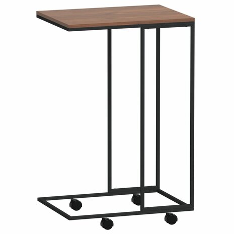 Bijzettafel met wieltjes 40x30x63,5 bewerkt hout zwart 5