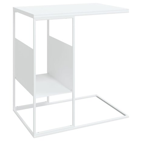 Bijzettafel 55x36x59,5 cm bewerkt hout wit 2