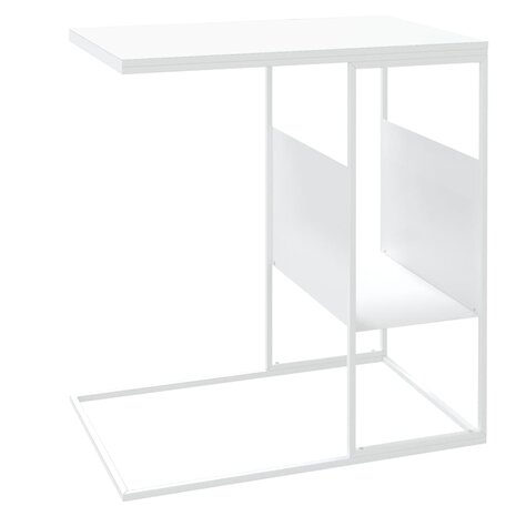 Bijzettafel 55x36x59,5 cm bewerkt hout wit 5