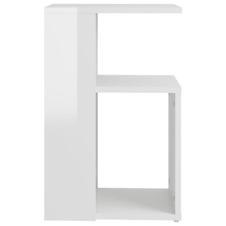 Bijzettafel 36x30x56 cm bewerkt hout hoogglans wit 4