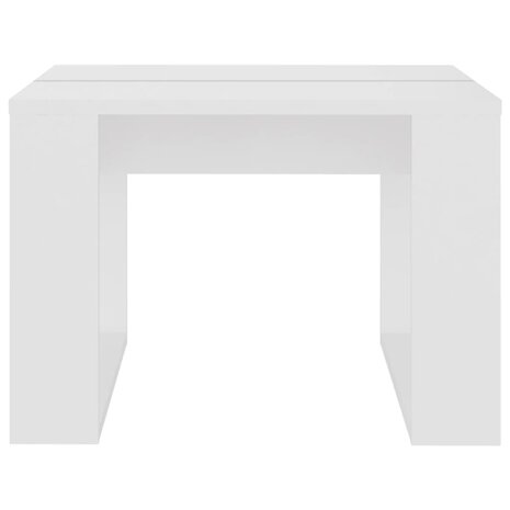 Bijzettafel 50x50x35 cm bewerkt hout wit 5