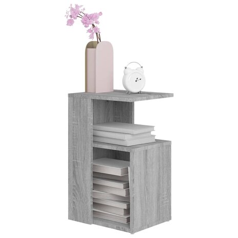 Bijzettafel 36x30x56 cm bewerkt hout grijs sonoma eikenkleurig 5