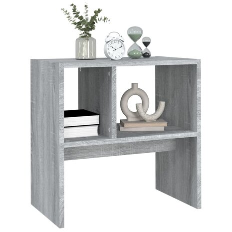 Bijzettafel 50x30x50 cm bewerkt hout grijs sonoma eikenkleurig 5