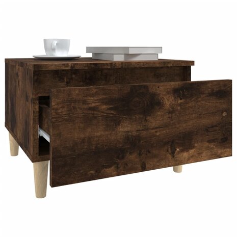 Bijzettafel 50x46x35 cm bewerkt hout gerookt eikenkleurig 5