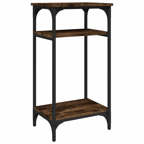 Bijzettafel 40x30x75 cm bewerkt hout gerookt eikenkleurig 2