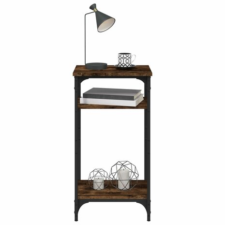 Bijzettafel 40x30x75 cm bewerkt hout gerookt eikenkleurig 5