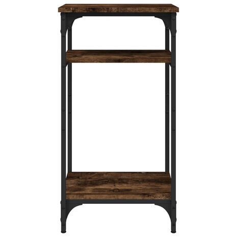 Bijzettafel 40x30x75 cm bewerkt hout gerookt eikenkleurig 6