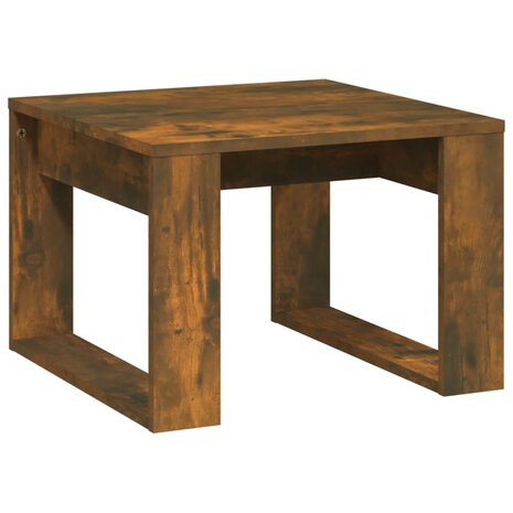 Bijzettafel 50x50x35 cm bewerkt hout gerookt eikenkleurig 2