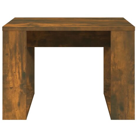 Bijzettafel 50x50x35 cm bewerkt hout gerookt eikenkleurig 5