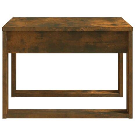 Bijzettafel 50x50x35 cm bewerkt hout gerookt eikenkleurig 6