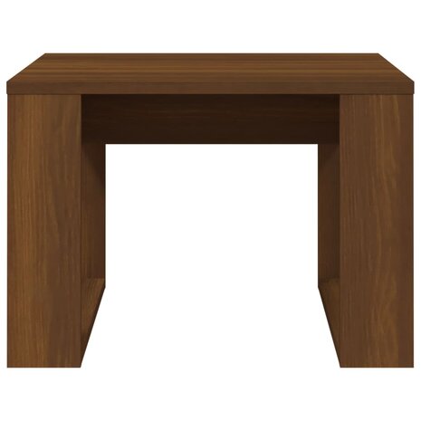 Bijzettafel 50x50x35 cm bewerkt hout bruin eikenkleur 5