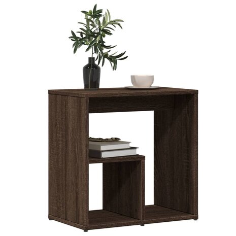 Bijzettafel 50x30x50 cm bewerkt hout bruin eikenkleur 4