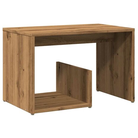 Bijzettafel 59x36x38 cm bewerkt hout artisanaal eikenkleurig 6