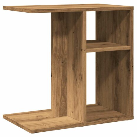 Bijzettafel 50x30x50 cm bewerkt hout artisanaal eikenkleur 6