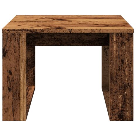 Bijzettafel 50x50x35 cm bewerkt hout oud houtkleurig 4
