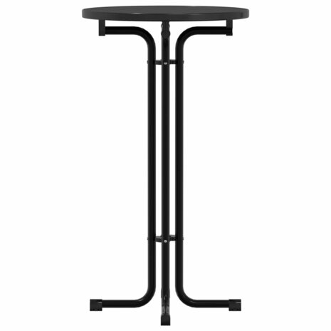 Eettafel Ø 60x110 cm bewerkt hout en staal zwart 4