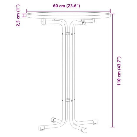 Eettafel Ø 60x110 cm bewerkt hout en staal zwart 9