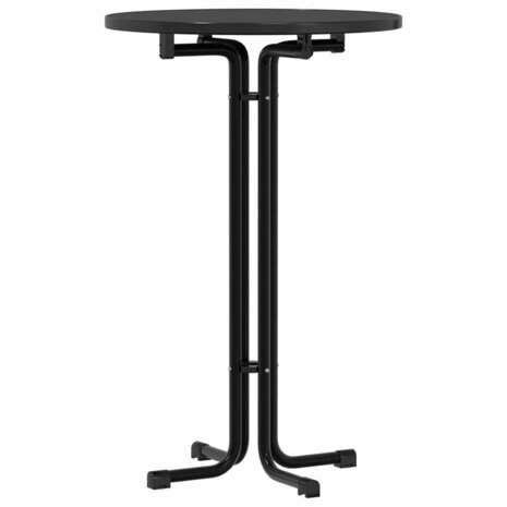 Eettafel Ø 70x110 cm bewerkt hout en staal zwart 2